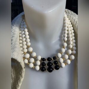 Marvella Black and White Beaded Necklace